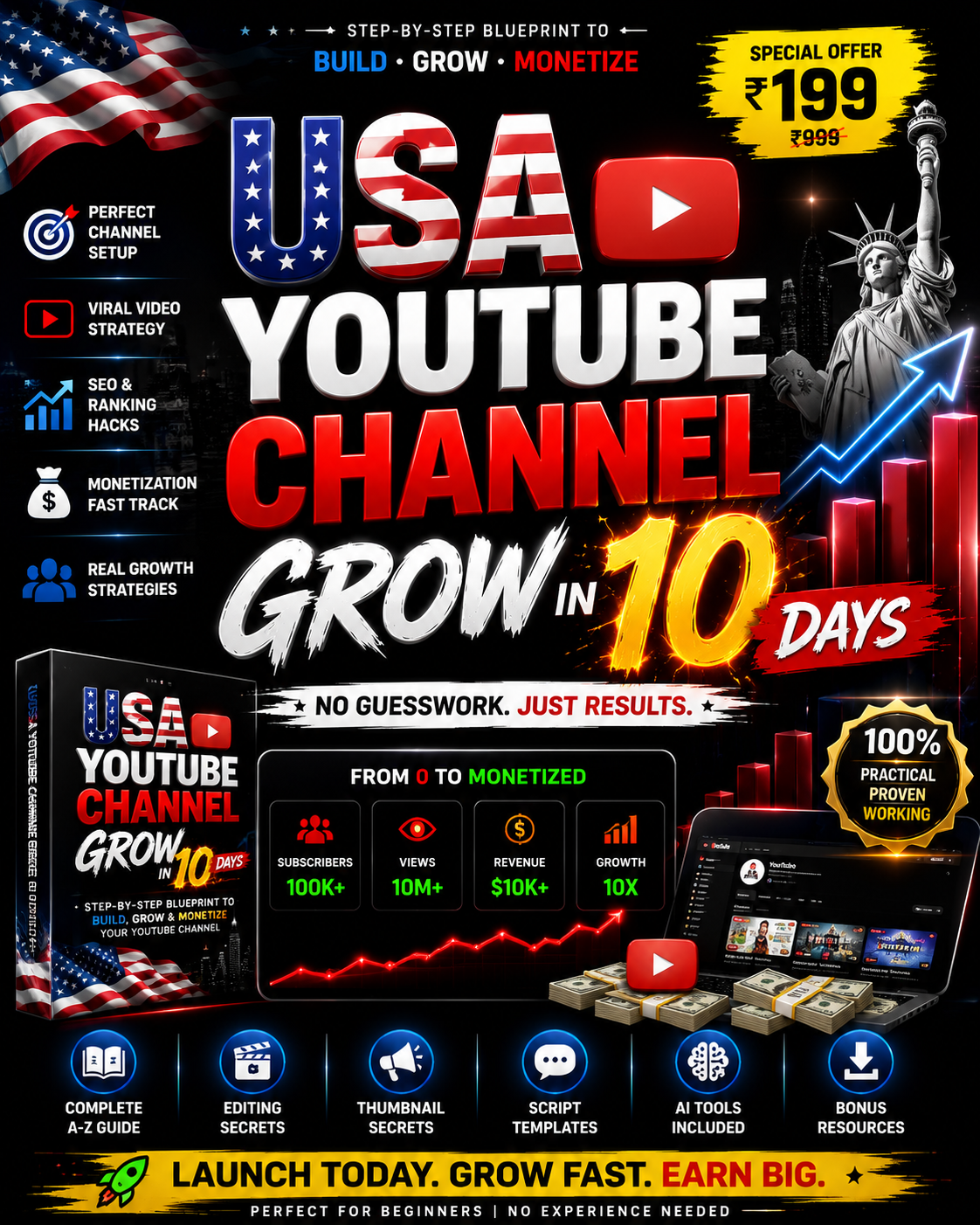 USA YouTube Channel Grow in 10 Days